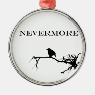 Nevermore Raven Poem Edgar Allan Poe Design Metal Tree Decoration