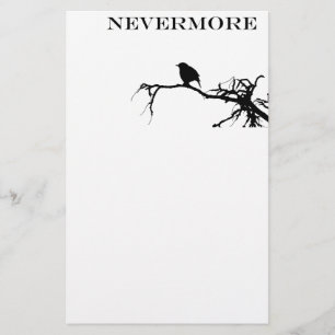 Nevermore Raven Poem Edgar Allan Poe Design Stationery