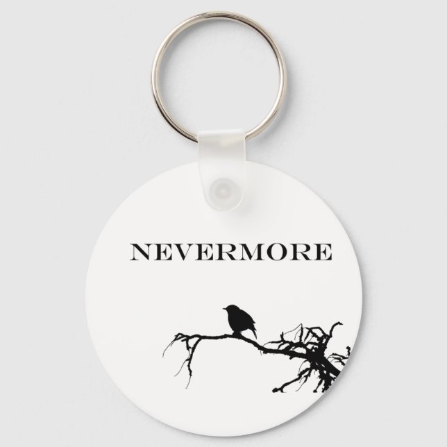 Nevermore Raven Poem Edgar Allan Poe Quote Key Ring (Front)