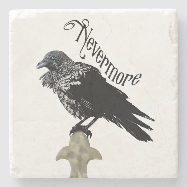 Nevermore Raven Stone Coaster (Front)