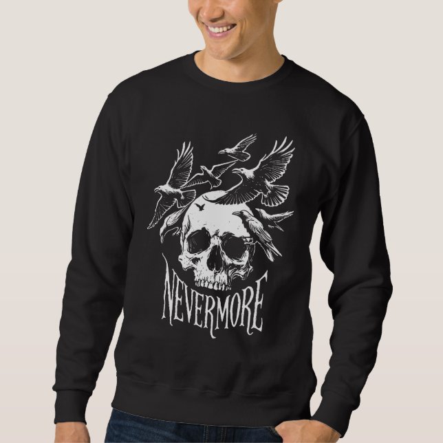 Nevermore Skull And Ravens  Sweatshirt (Front)