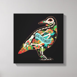 Nevermore Sugar Skull Raven Canvas Print