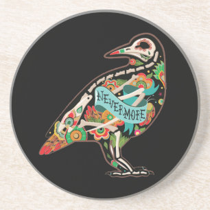 Nevermore Sugar Skull Raven Coaster