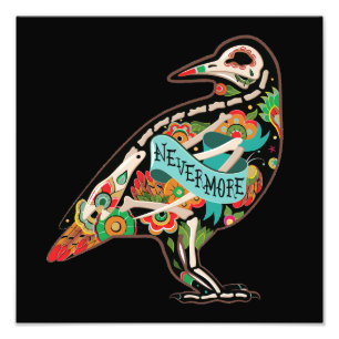 Nevermore Sugar Skull Raven Photo Print