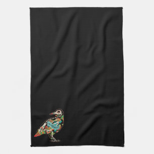 Nevermore Sugar Skull Raven Tea Towel