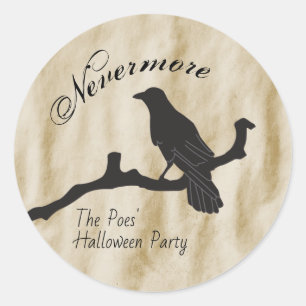 Nevermore The Raven Halloween Classic Round Sticker