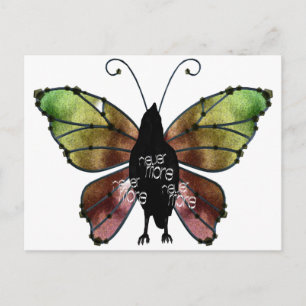 Nevermore x3 Butterfly Raven Postcard