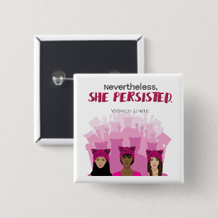 Nevertheless, She Persisted 15 Cm Square Badge