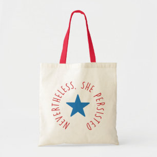 Nevertheless, She Persisted. Blue Star Tote Bag