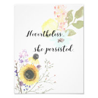 Nevertheless, she persisted Calligraphy Quote