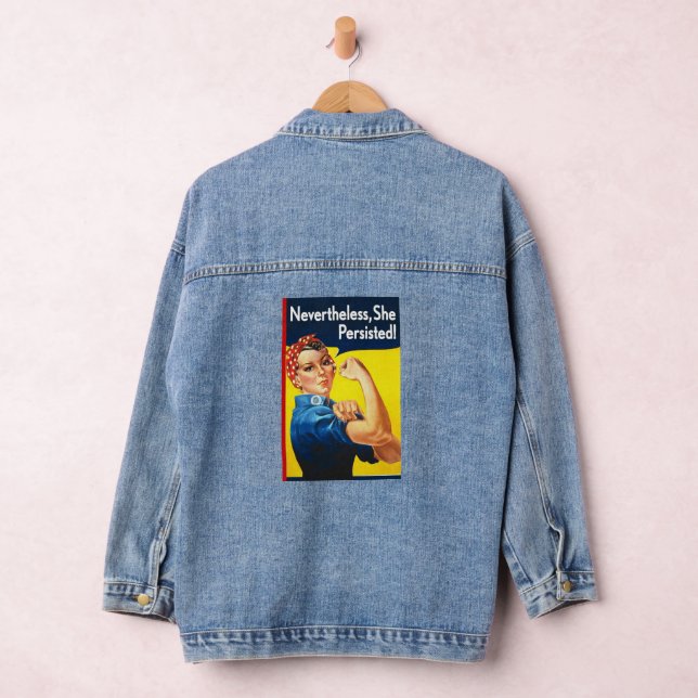 Nevertheless She Persisted Rosie The Riveter Denim Jacket (Hangar)