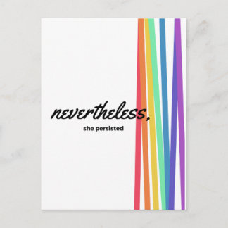 Nevertheless, She PERSISTED with Rainbow Postcard