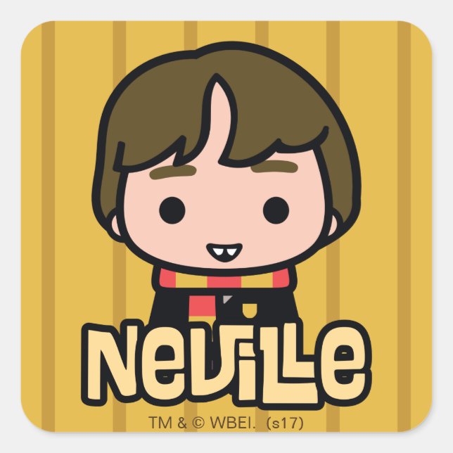 Neville Longbottom Cartoon Character Art Square Sticker (Front)