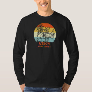 Nevis West Indies Vintage Pirate & Parrot Vacation T-Shirt