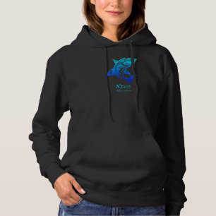 Nevis West Indies Vintage Retro Tribal Shark Vacat Hoodie