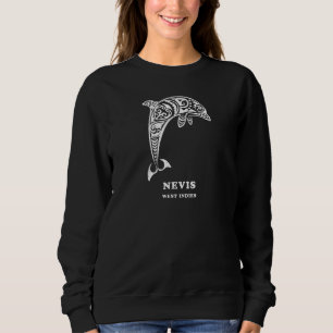 Nevis West Indies Vintage Tribal Dolphin Vacation Sweatshirt