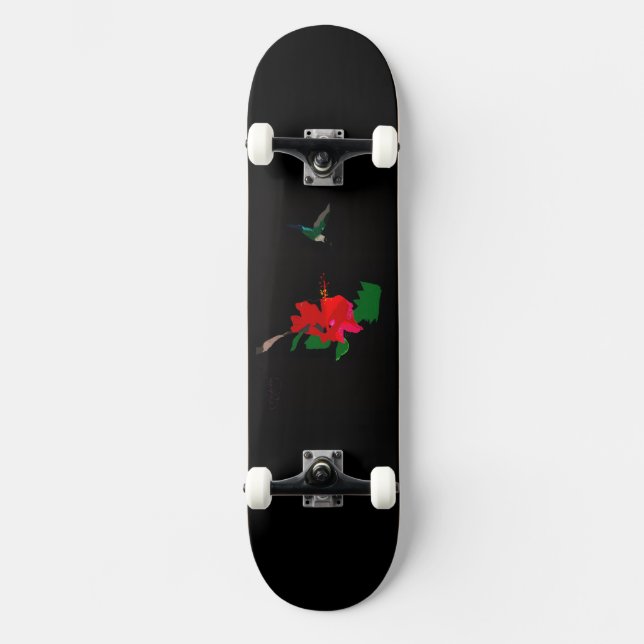 Nevoy Ryder Hibiscus Flower & Hummingbird Board Skateboard (Front)