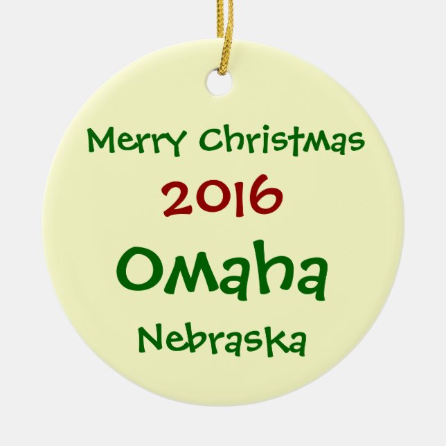 NEW 2016 OMAHA NEBRASKA CHRISTMAS ORNAMENT (Front)
