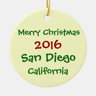 NEW 2016 San Diego California CHRISTMAS ORNAMENT
