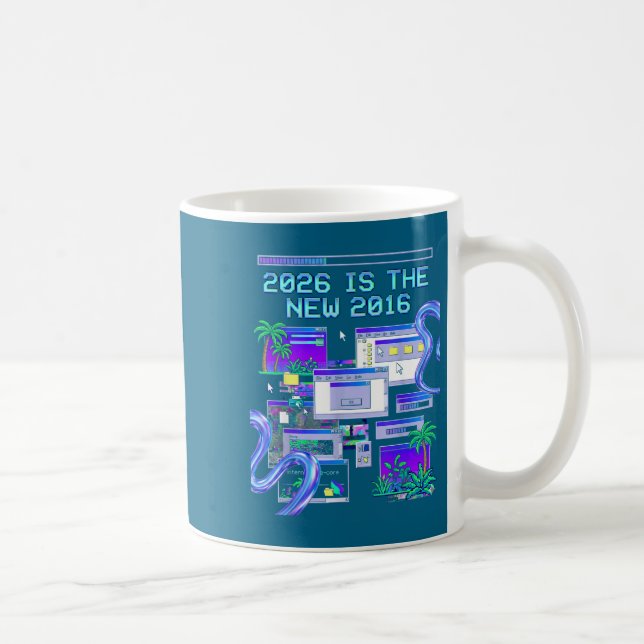 New 2016 Vaporwave Pixel Computer Aesthetic Coffee Mug (Right)