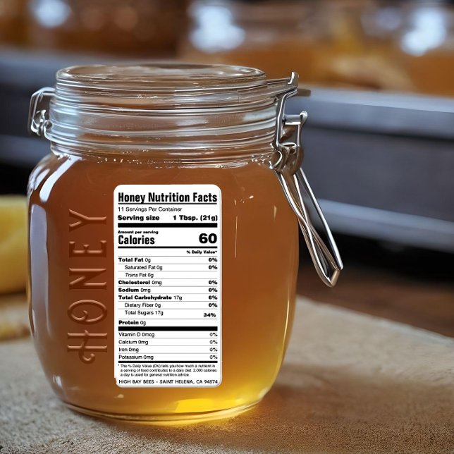 NEW 2020-21 FDA Compliant Nutrition Honey Label (Creator Uploaded)