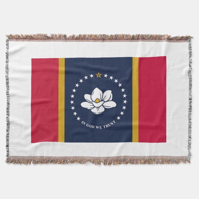 New 2020 Mississippi Flag Throw Blanket (Front)