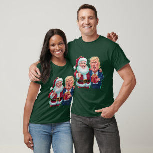 NEW 2024 Christmas - Trump and Santa Celebrating T-Shirt