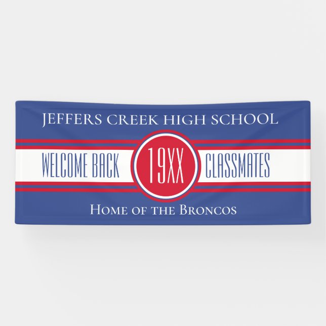 NEW! 6 Foot Class Reunion Welcome Banner (Horizontal)