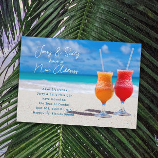 New Address Announcement Beach Couples
