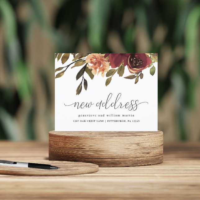 New Address Autumn Bouquet Change of Address Announcement Postcard (Creator Uploaded)