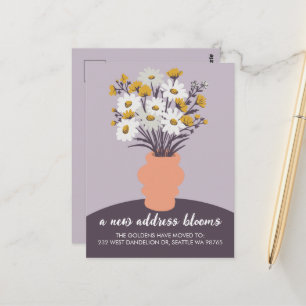 New Address Blooms Moving Announcement Bouquet Postcard