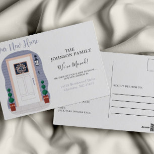 New Address Blue Pastel We've Moved Announcement Postcard