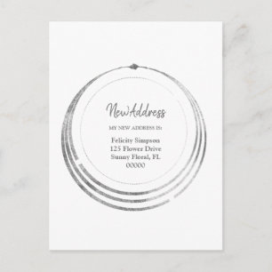 New Address Boho Geometric Moving Notice Postcard