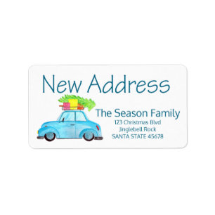 New Address Car and Christmas gifts Label