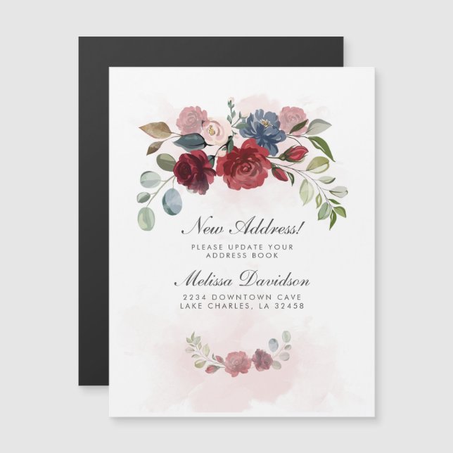 New Address Change Floral Moving Announcement (Front/Back)