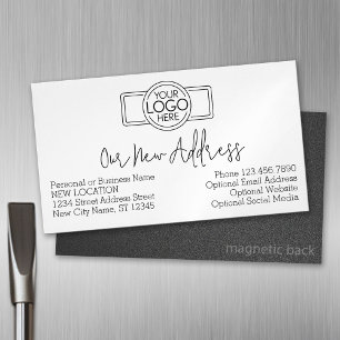 New Address Change with Business Logo Magnetic Business Card