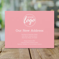 New Address Change with Business Logo Peach