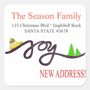 New Address Christmas Car Envelope seal