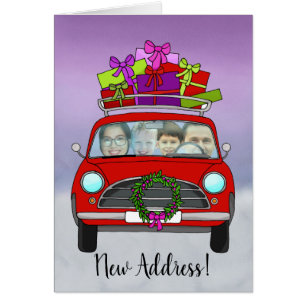 New Address Christmas customisable photo card