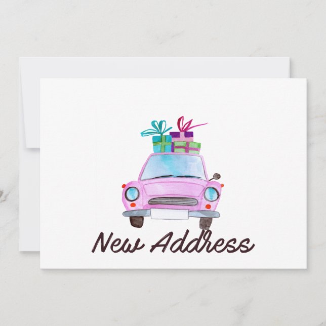 New address Classic Christmas Car Invitation (Front)