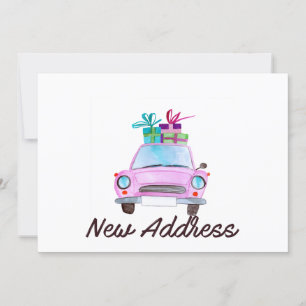 New address Classic Christmas Car Invitation