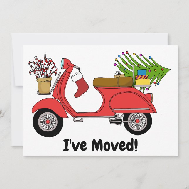 New address Classic Christmas Scooter Invitation (Front)