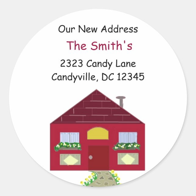 New Address Classic Round Sticker (Front)