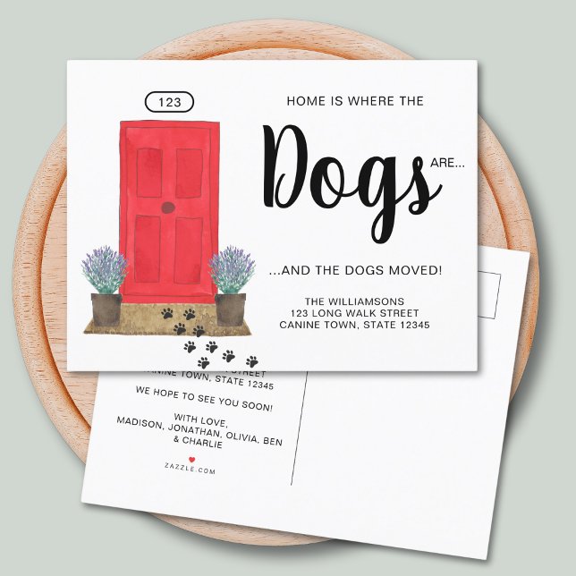 New Address Dogs Moving  Announcement Postcard (Creator Uploaded)