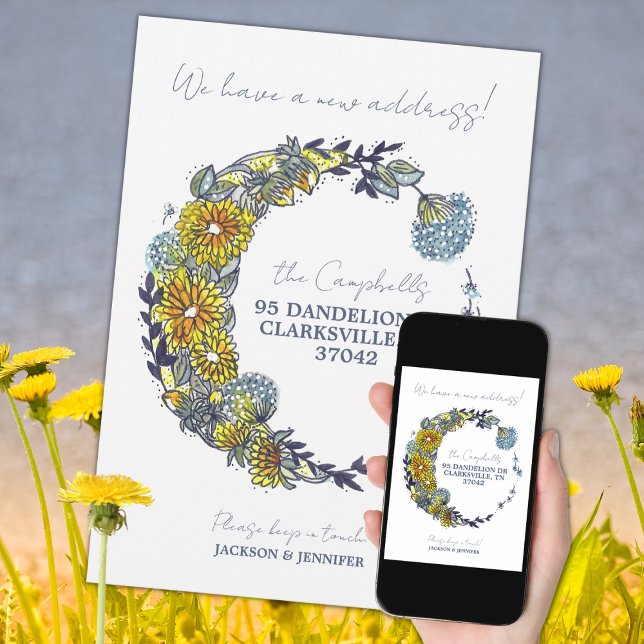 New Address Floral Wreath Moving Announcement (Creator Uploaded)