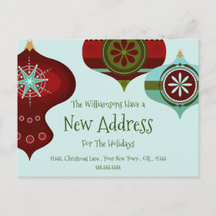 New Address For the Holidays   Retro Christmas Postcard