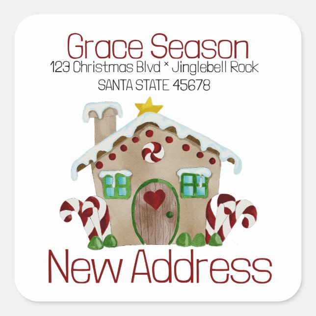 New Address  Gingerbread House  Envelope seal (Front)
