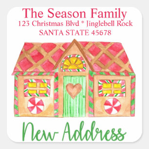 New Address Gingerbread House Envelope seal