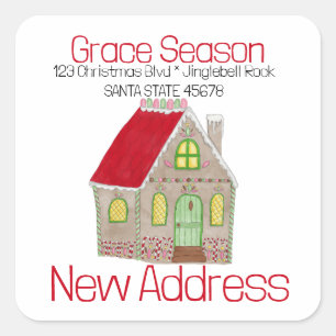New Address  Gingerbread House  Envelope seal