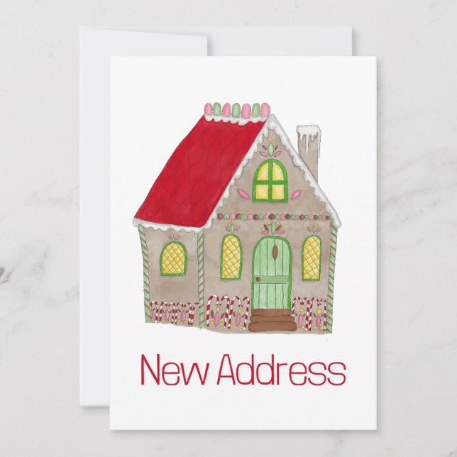 New Address Gingerbread House Invitation (Front)